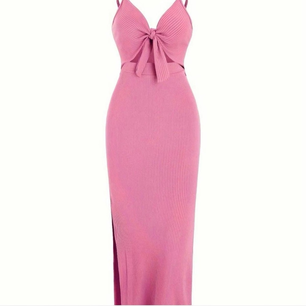 SHEIN Pink Bodycon Slit Dress